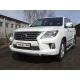 Защита передняя овальная короткая 75-42 мм ТСС для Lexus LX-570 2012-2015