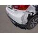 Защита заднего бампера овальная 75х42 мм ТСС для Mitsubishi ASX 2010-2016