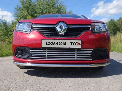 Накладка решётки радиатора нижняя 12 мм ТСС для Renault Logan 2015-2018