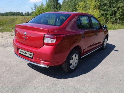 Защита заднего бампера 42 мм ТСС для Renault Logan 2015-2018