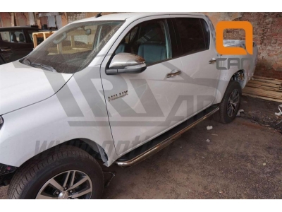 Пороги алюминиевые Ring для Toyota Hilux 2015-2021