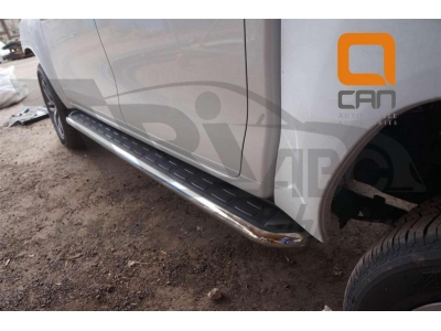 Пороги алюминиевые Ring для Toyota Hilux 2015-2021