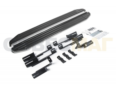 Пороги алюминиевые Rival Premium для Mitsubishi Eclipse Cross 2018-2021