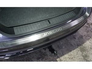 Накладка на задний бампер (лист шлифованный надпись Jaecoo) для Jaecoo J8 2.0L 4WD 2024-н.в. №JAECOOJ824-01